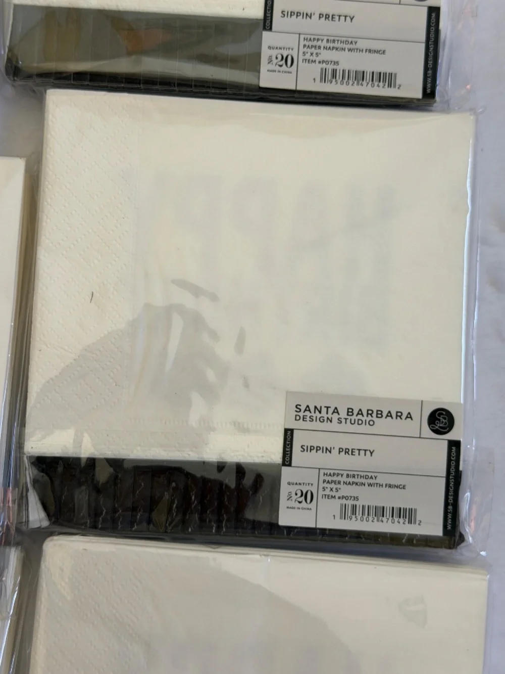 Lot of 12 Santa Barbara Design Studio Happy Birthday Napkins 240 Count Sealed 🎂
